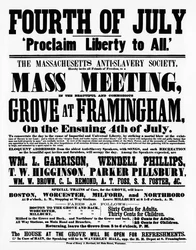 Affiche de la Massachusetts Anti-Slavery Society proclamant la liberté pour tous le jour de l