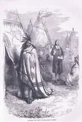 Mayhew et les Naragansett 1674, illustration de l