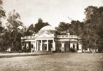 Monticello, Virginie, 1914 (gravure en intaille sépia)