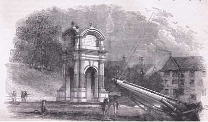 Monument à New Plymouth pour marquer le site du débarquement des Pères Pèlerins, illustration de l