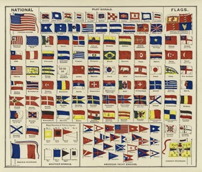 Drapeaux nationaux, signaux de pilote, signaux météorologiques, enseignes de yacht américaines