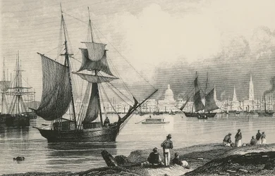 Nouvelle-Orléans en Louisiane, gravure, États-Unis d