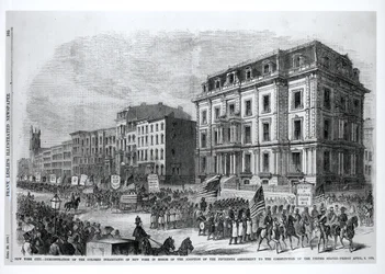 New York City : Manifestation des habitants de couleur de New York en l