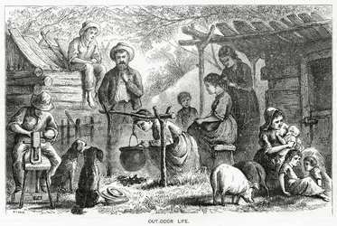 Vie en Plein Air, illustration pour une histoire, Une Communauté de Parias, de l