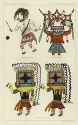 Owanozrozro, Coto (Walpi), Coto (Oraibi) (lithographie couleur)