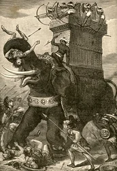 Éléphant de guerre perse en bataille