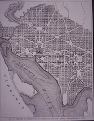 Plan de la ville de Washington DC conçu par le Major Pierre Charles L