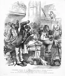 Dessin politique représentant des Afro-Américains en tant que politiciens