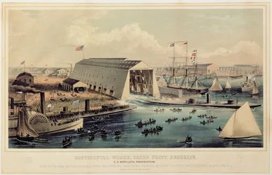 Affiche publicitaire pour Continental Works, Greenpoint Brooklyn, publié par Endicott & Co.