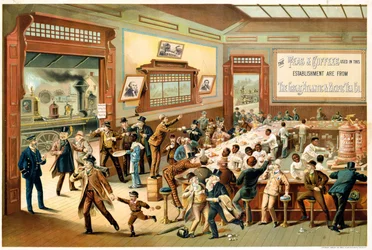 Affiche publicitaire pour Great Atlantic & Pacific Tea Co., 1886