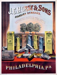 Affiche publicitaire pour les remèdes standard de J.E. Hurst & Sons - Des heures plus lumineuses viendront