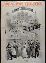 Affiche pour HMS Pinafore, interprété par la Chorale de l