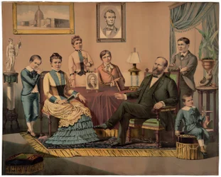 Le président Garfield et sa famille, pub. 1882