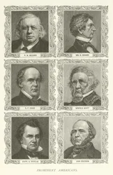 Américains éminents, H W Beecher, William H Seward, S P Chase, Winfield Scott, Stephen A Douglas, John Ericsson