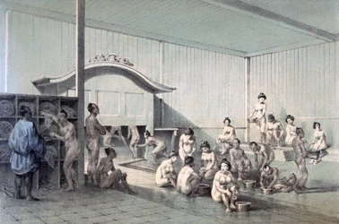 Bain public à Simoda, 1856