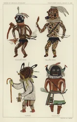 Puukon Hoya, Paluna Hoya, Tcanau, Tuckubot (lithographie couleur)