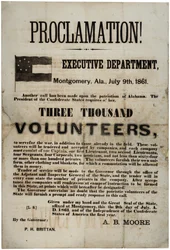 Affiche de recrutement demandant trois mille volontaires, 9 juillet 1861