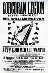 Affiche de recrutement pour la Légion Corcoran, 1862