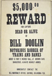 Affiche de récompense pour Bill Doolin (1858-96)