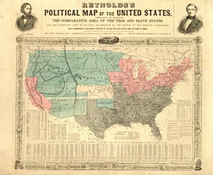 Carte politique de Reynolds des États-Unis, c.1850