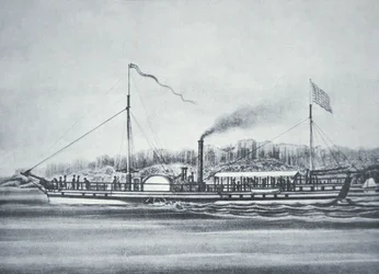Le bateau à vapeur de Robert Fulton, le 