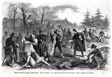 Scènes de la guerre : Soldats rebelles après la bataille 