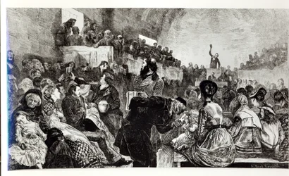 Service dans le Tabernacle mormon à Salt Lake City, 1871