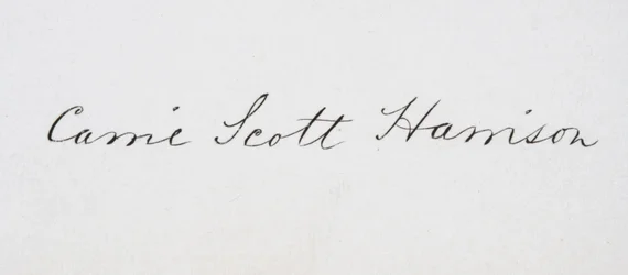 Signature de Caroline Lavinia Scott Harrison