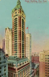 Le Singer Building, New York, vers 1900-09