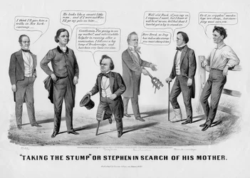 Prendre la parole, ou, Stephen à la recherche de sa mère, publié par Currer & Ives, New York, 1860