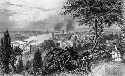 La ville de Cincinnati, Ohio, de Picturesque America Volume II, imprimé à New York en 1872