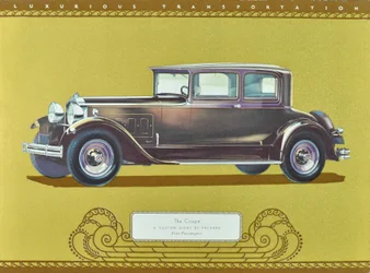 The Coupe, A Custom Eight by Packard, pub.1930 (litho couleur)