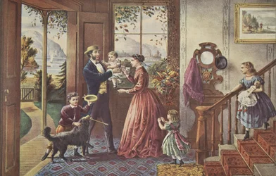 Les quatre saisons de la vie - Âge moyen, La saison de la force, pub. 1868, Currier & Ives