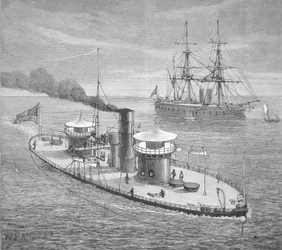 Le Miantonoma, monitor cuirassé à double tourelle lancé en 1863