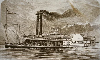 Le bateau à roues latérales du Mississippi 