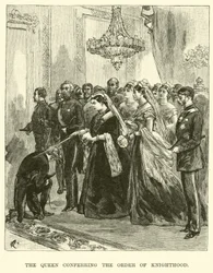 La Reine conférant l