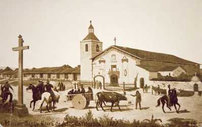 La mission espagnole, Santa Clara de Asis, Californie en 1777