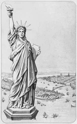 La Statue de la Liberté, New York, vers 1885