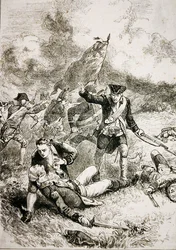 La mort du major John Pitcairn des Marines britanniques à la bataille de Bunker Hill