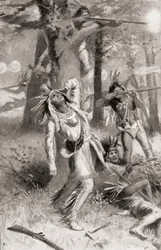 La mort de Tecumseh pendant la bataille de la Tamise, le 5 octobre