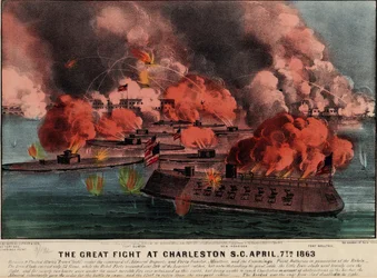 Le grand combat à Charleston S.C., 7 avril 1863, pub. Currier & Ives, 1863