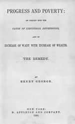 Page de titre de Progrès et pauvreté par Henry George, publié en 1880