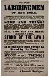 Aux travailleurs de New York, 18 juillet 1863