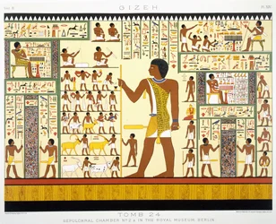 Tombe 24, Chambre sépulcrale n°2a, de Gizeh, Volume II, planche XIV de Vol 2 Ancient Egypt par Samuel Augustus Binion, publié en 1887