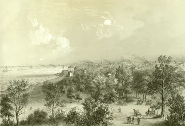 Vue de Lake View House, de Chicago Illustrated, avec descriptions littéraires par James W. Sheahan, publié par Jevne & Almini, Chicago, 1866-67