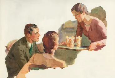 Femme servant du thé glacé à ses amis