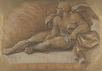 Figure masculine nue assise par terre, vers 1535-40