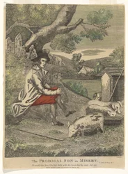 Le fils prodigue dans la misère (Il aurait bien voulu remplir son ventre des cosses que les porcs mangeaient - Saint Luc 15 Chap 16v)