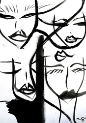 Visages abstraits à l