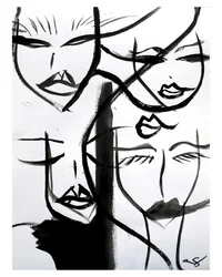 Visages de femmes abstraits